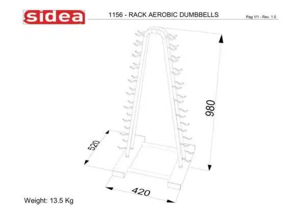 1156 Rack Aerobic Dumbbells | BODYKING FITNESS